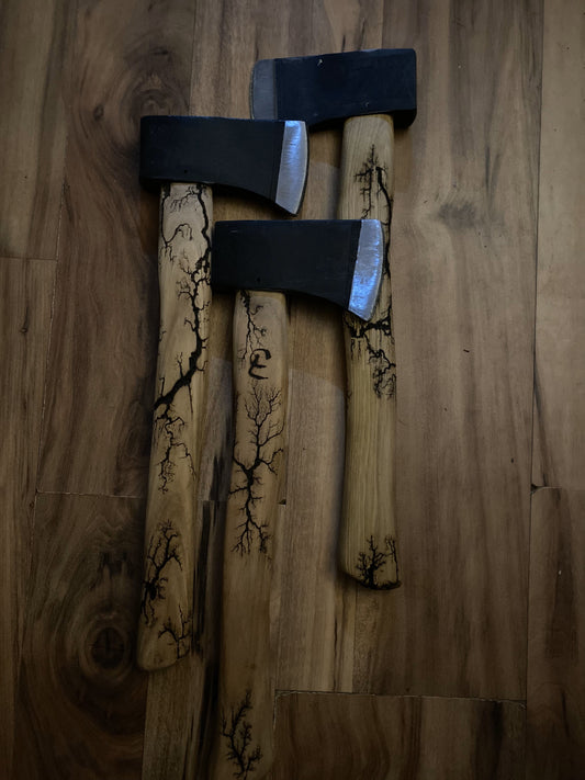 Fractal Burned Hickory Axe